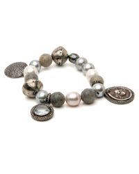 Hannah Ferguson - Gray Grey And White Pearl Bracelet - Lyst