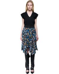 J.W. Anderson | Black Floral Printed Crepe De Chine Skirt | Lyst