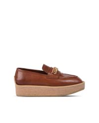 Stella McCartney - Brown Praline Chain Loafers - Lyst
