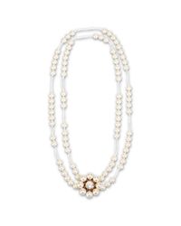 Stella McCartney - Natural Cream Rose Pearl Necklace - Lyst