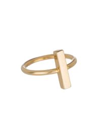 Adina Reyter - Metallic Bar Ring In Gold - Lyst