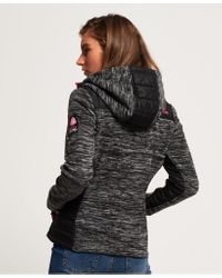 Superdry Black Storm Hybrid Panel Zip Hoodie