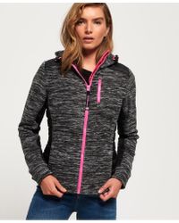 Superdry Black Storm Hybrid Panel Zip Hoodie