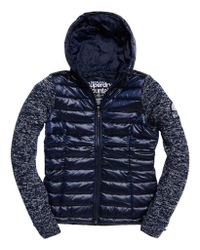 Superdry Blue Sd Storm Hybrid Zip Hoodie