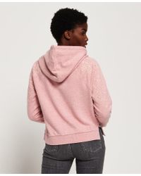 Superdry Pink Ivy Broidery Zip Hoodie