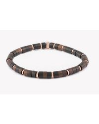Tateossian - Metallic Ebony Bamboo Silver Bracelet In Rose Gold for Men - Lyst