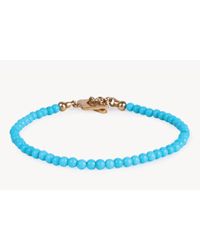 Tateossian - Blue Turquoise Precious Stone Bracelet With 18k Yellow Gold Clasp - Lyst