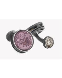 Tateossian - Multicolor Skeleton Vintage Glass Limited Edition 17 Jewels Cufflinks - Purple & Gunmetal for Men - Lyst