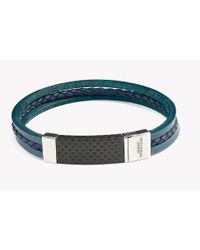 Tateossian - Blue Carbon Slide Silver Bracelet - Lyst