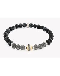 Tateossian - Metallic Stonehenge Silver Diamond Bracelet In Snowflake Obsidian - Lyst