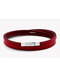 Tateossian - Red Triple Wrap Fettuccine Bracelet for Men - Lyst