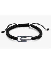 Tateossian - Paper Clip Micro Pavé Macramé Bracelet With Blue Diamonds for Men - Lyst