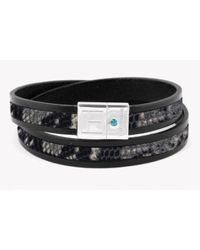 Tateossian - Black Amazonian Slide Silver Bracelet In Grey for Men - Lyst