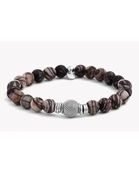 Tateossian - Brown Stonehenge Silver Bracelet - Lyst