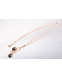 Tateossian | Multicolor 18k Rose Gold Mayfair Three Quartz Stones Necklace | Lyst