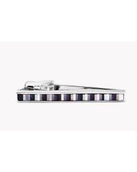 Tateossian - Black Semi Precious Stones Silver Tie Clip for Men - Lyst