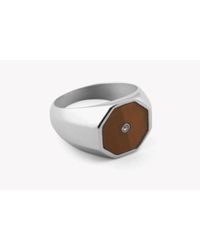 Tateossian - Brown Octagonal Diamond Ring - Lyst