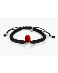 Tateossian - Pop Pill Enamel Pill Macramé Bracelet In Red And White - Lyst