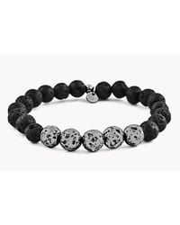 Tateossian - Black Asteroid & 5 Silver Beads Bracelet for Men - Lyst