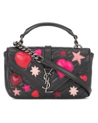 Saint Laurent | Multicolor Mini Monogram College Bag With Patches | Lyst