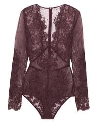 I.D Sarrieri Multicolor Chantilly Lace And Stretch-tulle Bodysuit
