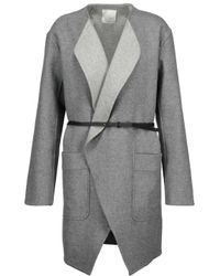 Joie Gray Calia Belted Wool-blend Coat
