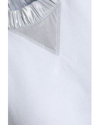 No Ka 'oi Woman Lamé And Stretch-paneled Terry Sweatshirt White