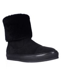 Ferragamo | Black Lucio Shearling Lined Mid Calf Winter Boots | Lyst