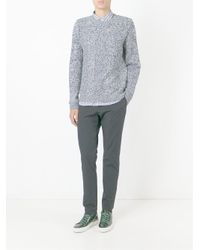 A.P.C. | Blue Loose Knit Crew Neck Sweater for Men | Lyst