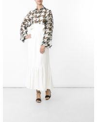 Ellery | White Rational Fluted Twill Maxi Skirt | Lyst