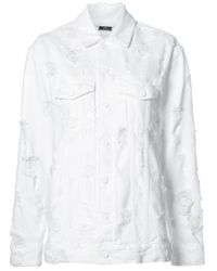 Alexander Wang | White Daze Scratch Oversized Denim Jacket | Lyst