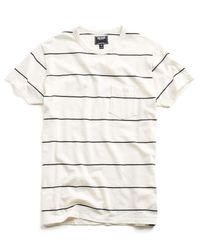 Todd Snyder - White Wide Stripe Classic Button Pocket Tee In Ecru for Men - Lyst