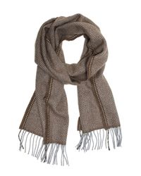 Drake's - Herringbone Scarf In Natural for Men - Lyst
