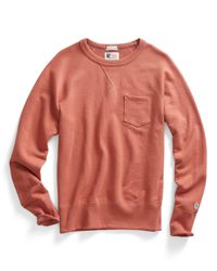 Todd Snyder - Pink Pocket Sweatshirt In Coral for Men - Lyst