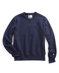 Todd Snyder - Blue Reverse Weave Sweatshirt In Navy for Men - Lyst