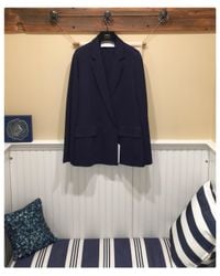 Harris Wharf London - Slouchy D.b. Blazer Light Viscose - Navy Blue - Lyst