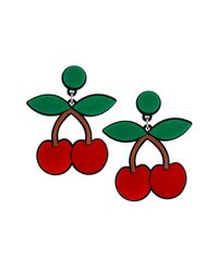 Yazbukey - Multicolor Cherry On Top Earrings - Lyst