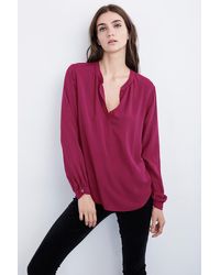 Velvet By Graham & Spencer - Multicolor Rosie Half-placket Challis Blouse - Lyst