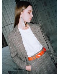 CLUT STUDIO 0 9 Finger Message Webbing Belt - Orange
