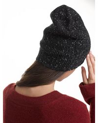 White + Warren | Black Cashmere Donegal Beanie | Lyst