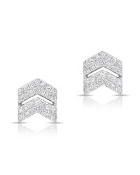 Anne Sisteron - White Gold Diamond Double Maverick Chevron Diamond Stud Earrings - Lyst