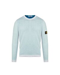 Stone Island - Blue Reversible Cotton Gauze Sweater for Men - Lyst