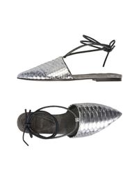 Brunello Cucinelli Metallic Ballet Flats