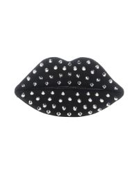 Lulu Guinness | Black Studded Lips Perspex Clutch | Lyst