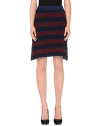 L'Autre Chose Blue Knee Length Skirt