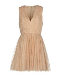 Alice + Olivia Natural Kurzes Kleid