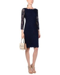 Diane von Furstenberg Blue Knielanges Kleid