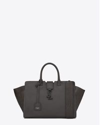 Saint Laurent - Multicolor Small Monogram Downtown Cabas Bag In Dark Anthracite Leather And Crocodile Embossed Leather - Lyst