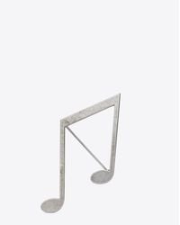 Saint Laurent | Metallic Dandy Musical Note Brooch In Oxidized Silver-toned Brass | Lyst