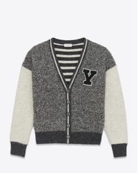 Saint Laurent - Gray Knitwear Tops for Men - Lyst